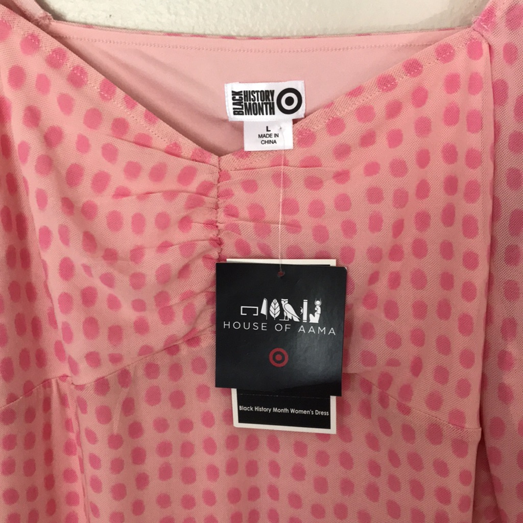 New House Of Aama Sweetheart Neck A-Line Dress - Pink. Large — image 4 of 8